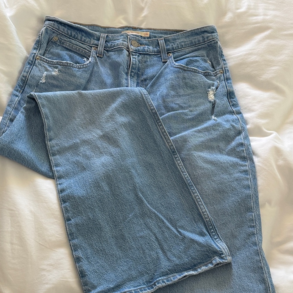 Levi’s women’s Blue Distressed flare Jeans